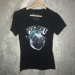 A.Lab Get Wild Pugs Life Graphic Tee 100% Cotton